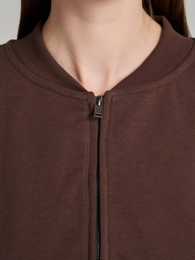 Толстовка бомбер укороченная