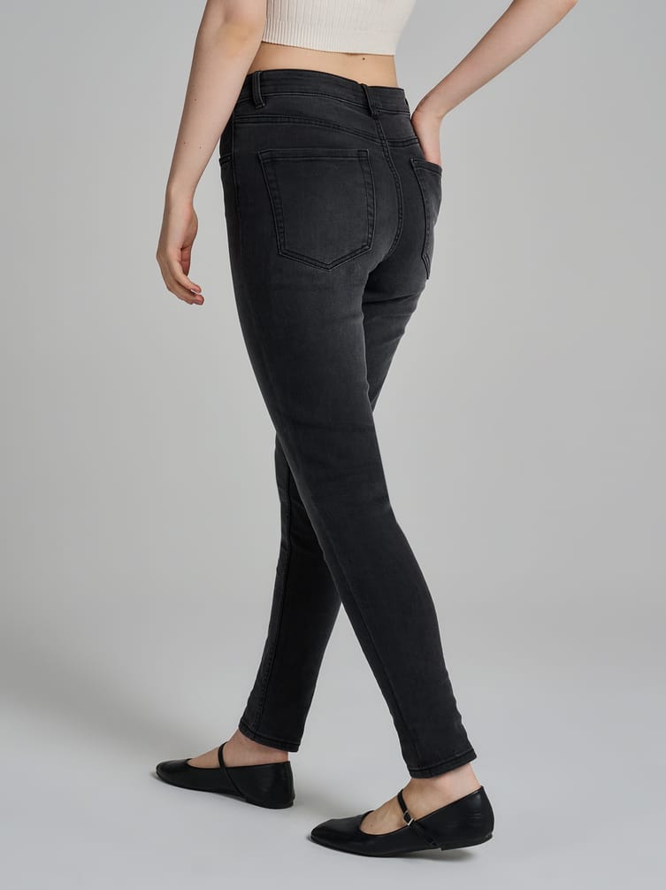 Джинсы скинни с высокой талией