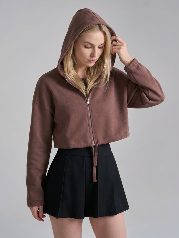 Зип худи укороченная на молнии