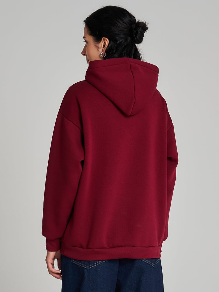 Утепленное худи оверсайз с начесом