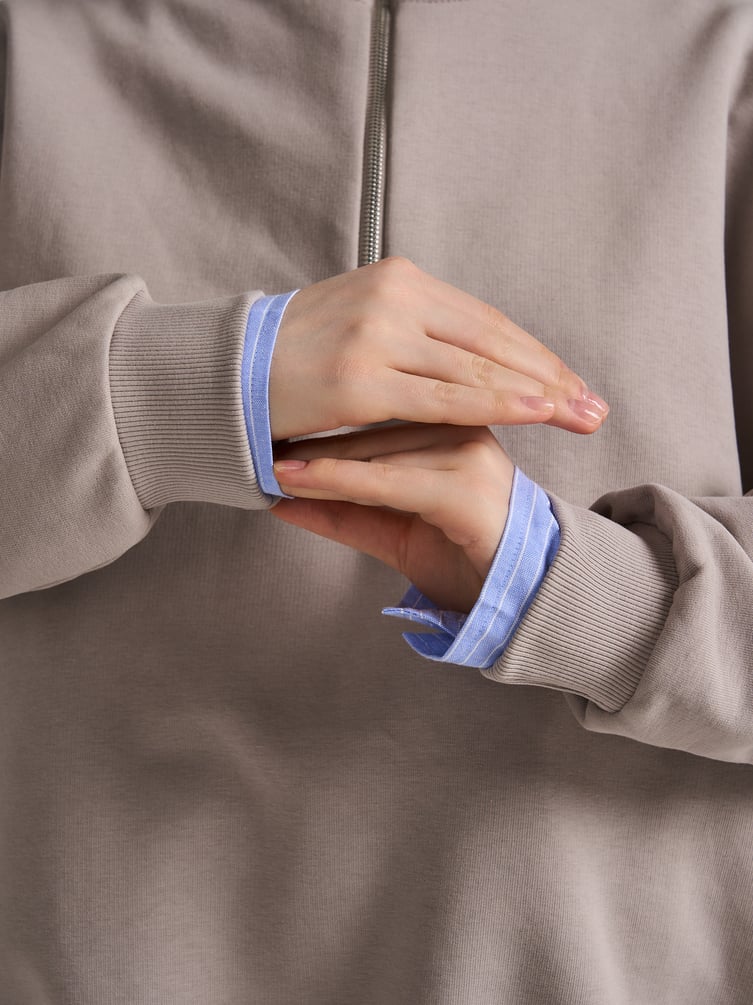 Свитшот без начеса с высоким горлом