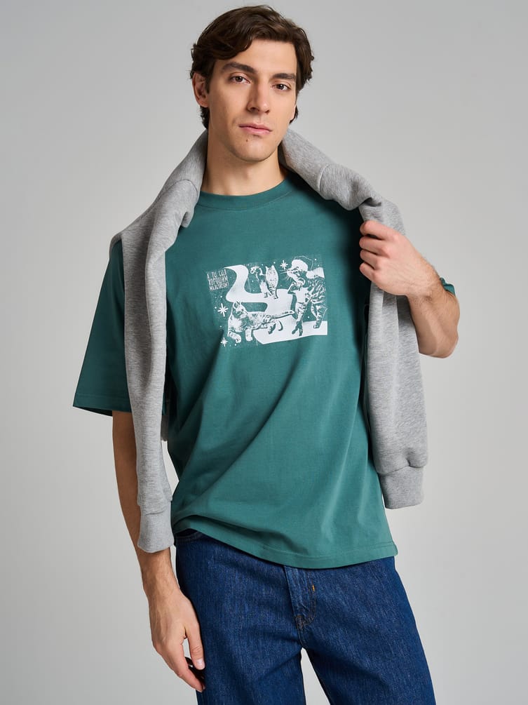 Футболка хлопок с новогодним принтом