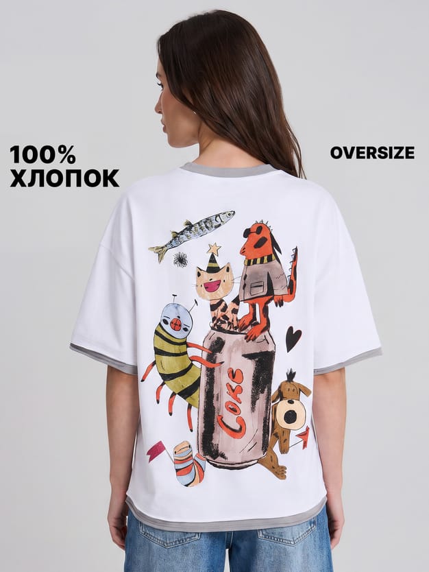 Футболка оверсайз с принтом OZON BALLON