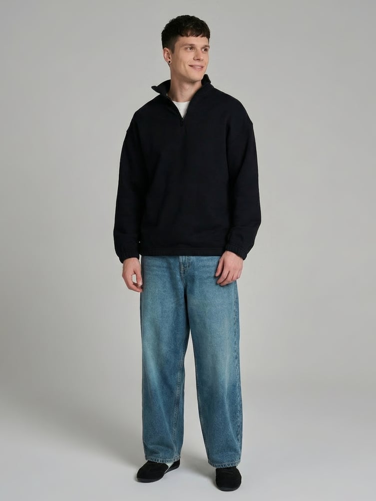 Утепленная толстовка с высоким горлом и начесом