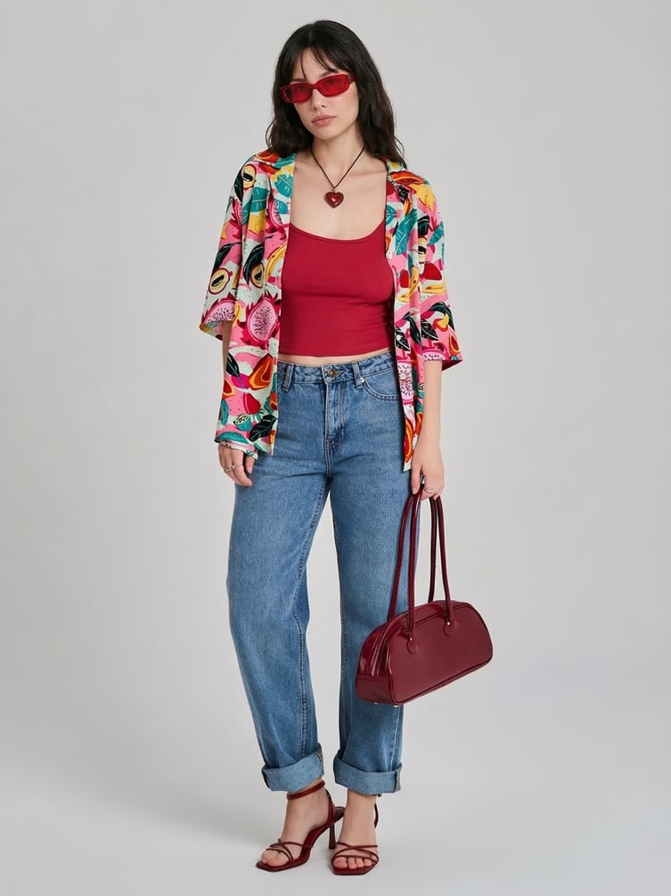 Рубашка гавайская с принтом