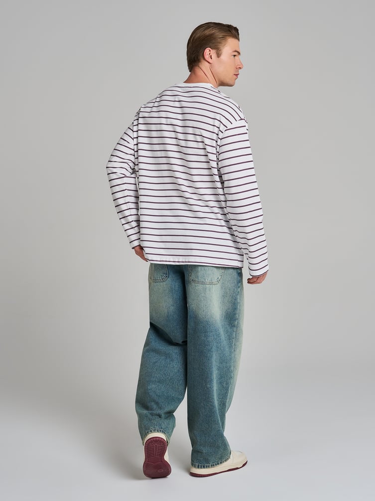 Полосатый лонгслив оверсайз