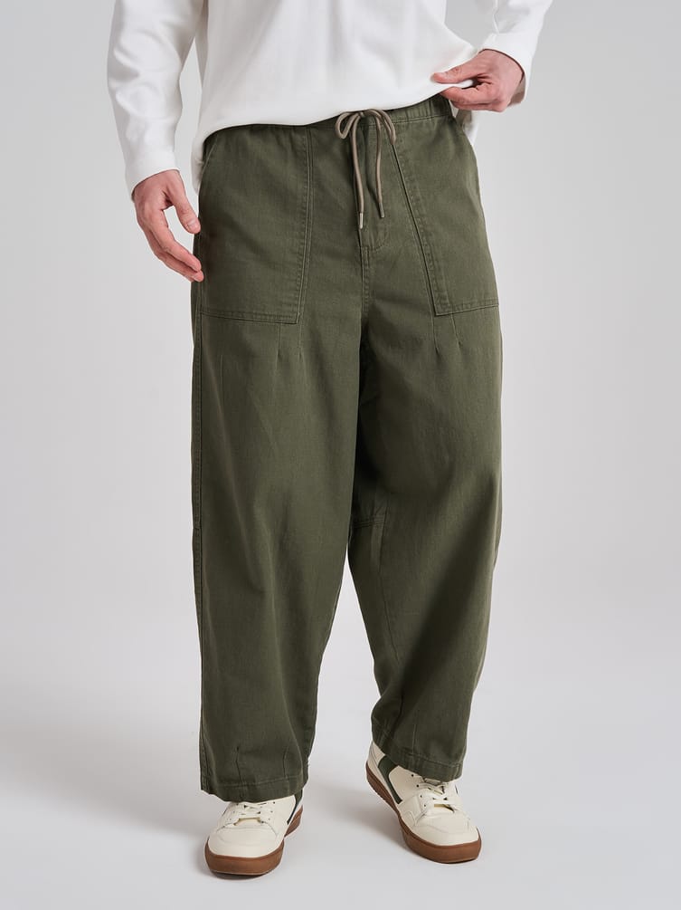 Брюки летние широкие на резинке