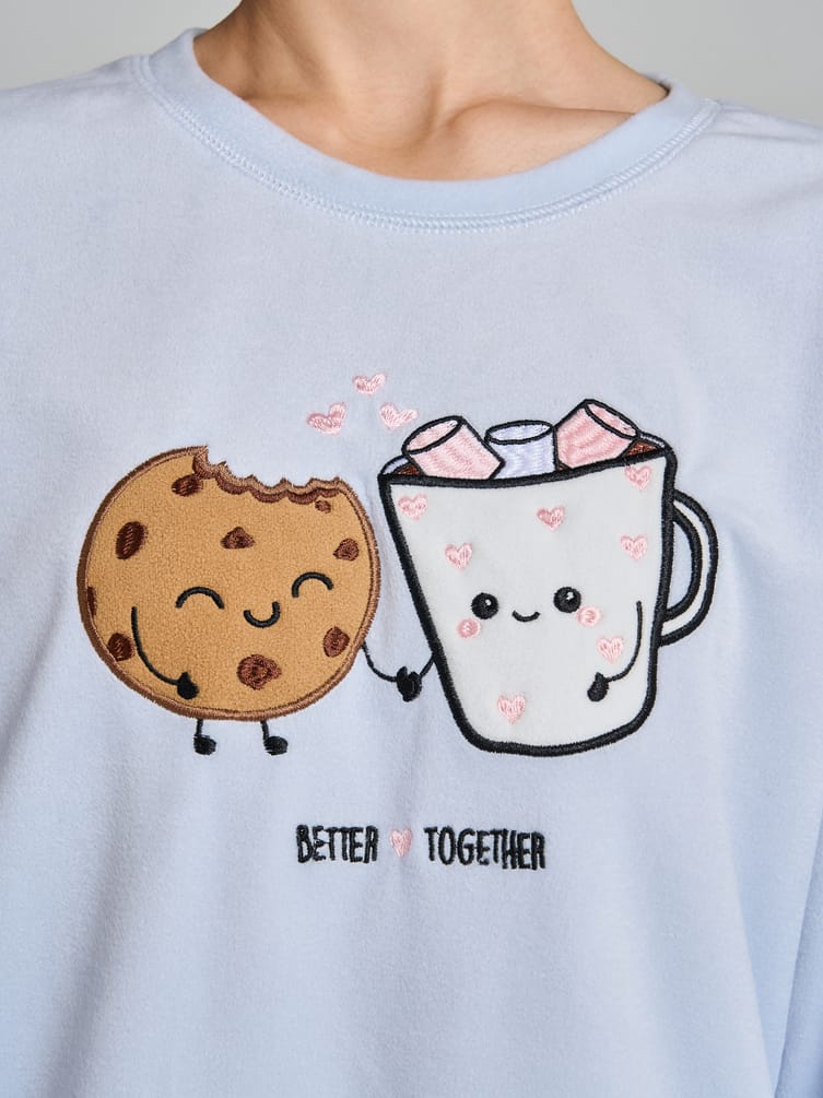 Пижама теплая с лонгсливом и брюками