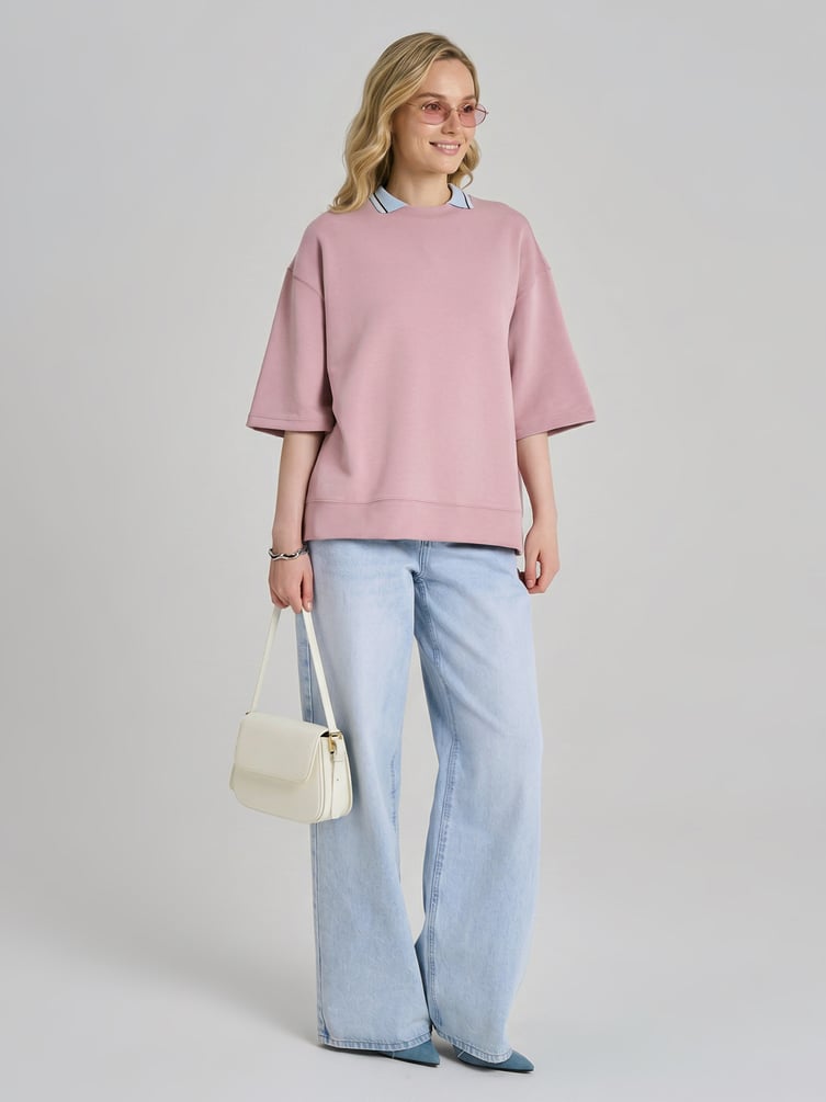 Свитшот трикотажный с коротким рукавом