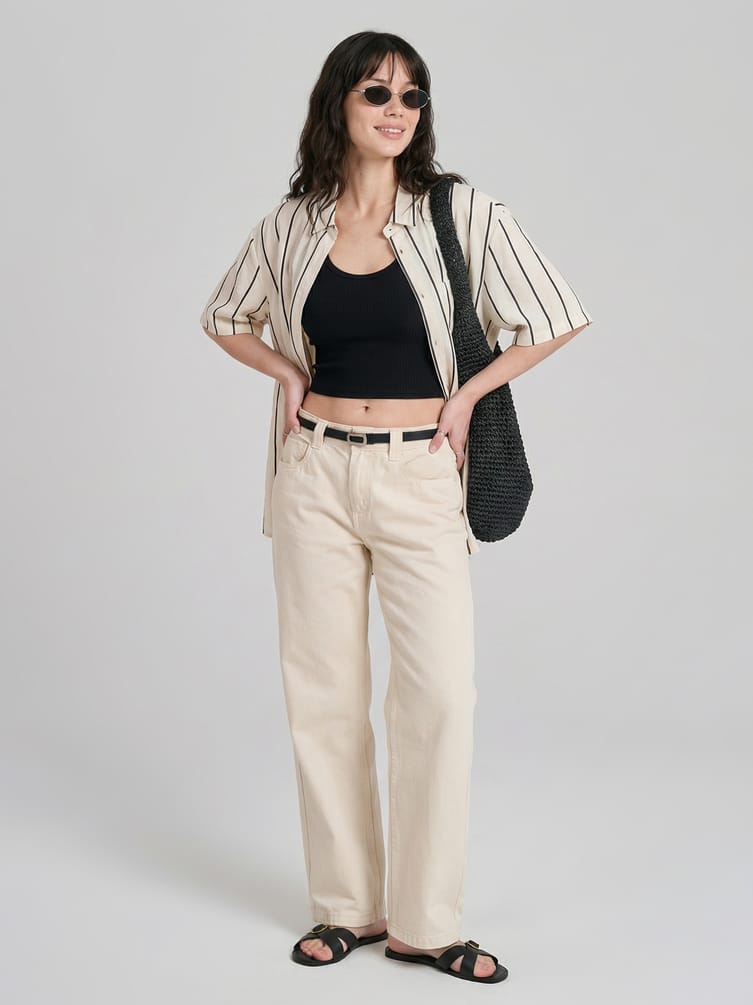 Джинсы баллоны со средней посадкой