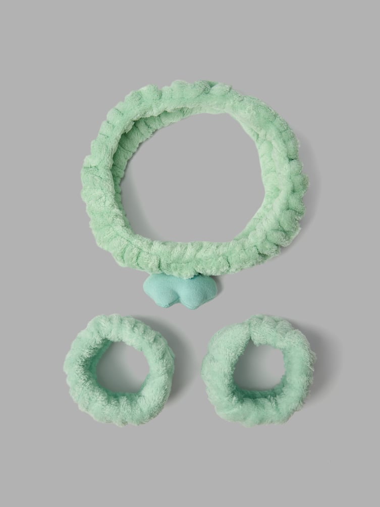 Набор повязка для волос и браслеты для умывания