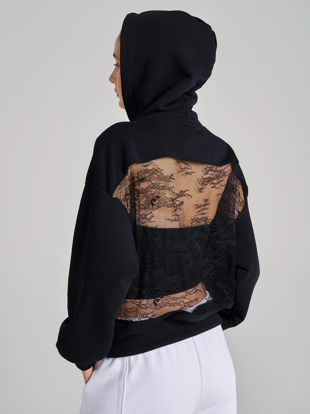 Толстовка с кружевом на спине