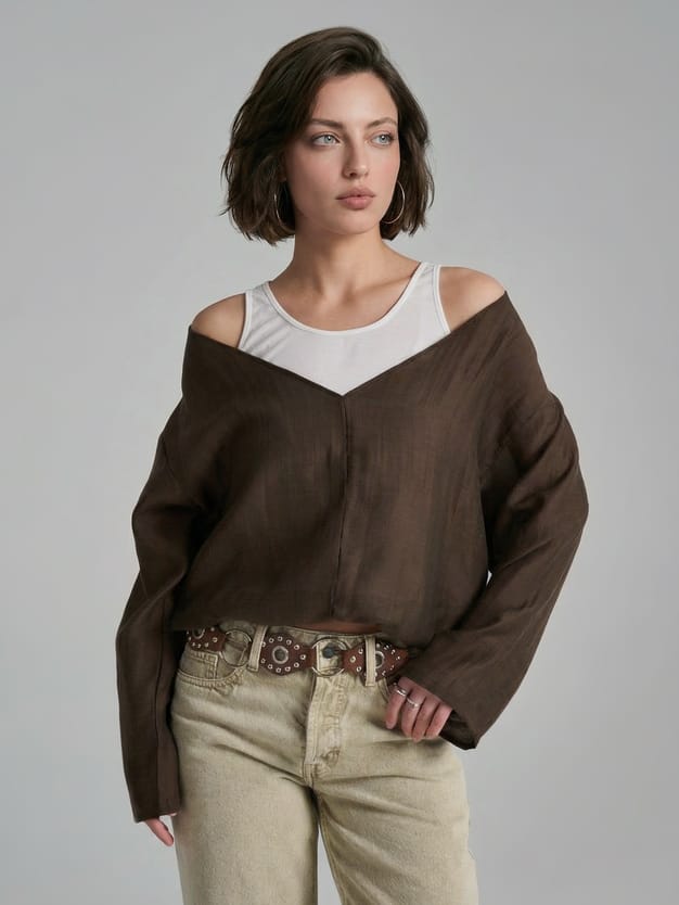 Блузка многослойная с топом