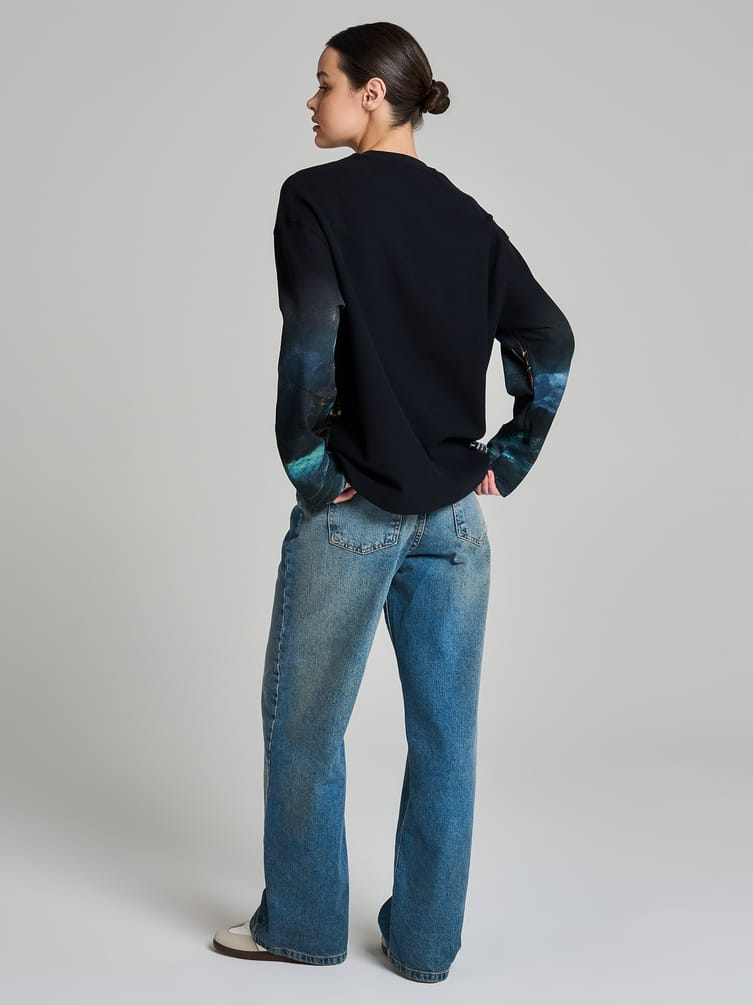 Лонгслив с принтом картин Третьяковской галереи