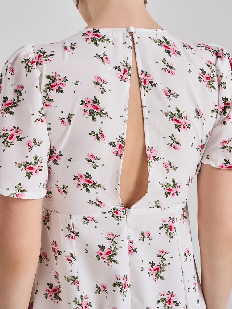 Миди платье крестьянка