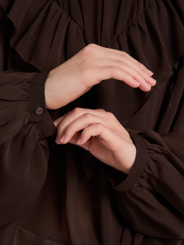 Блузка бохо с рюшами