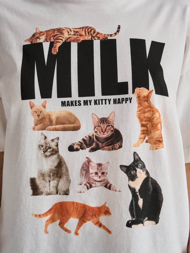 Пижама с принтом котиков и брюками