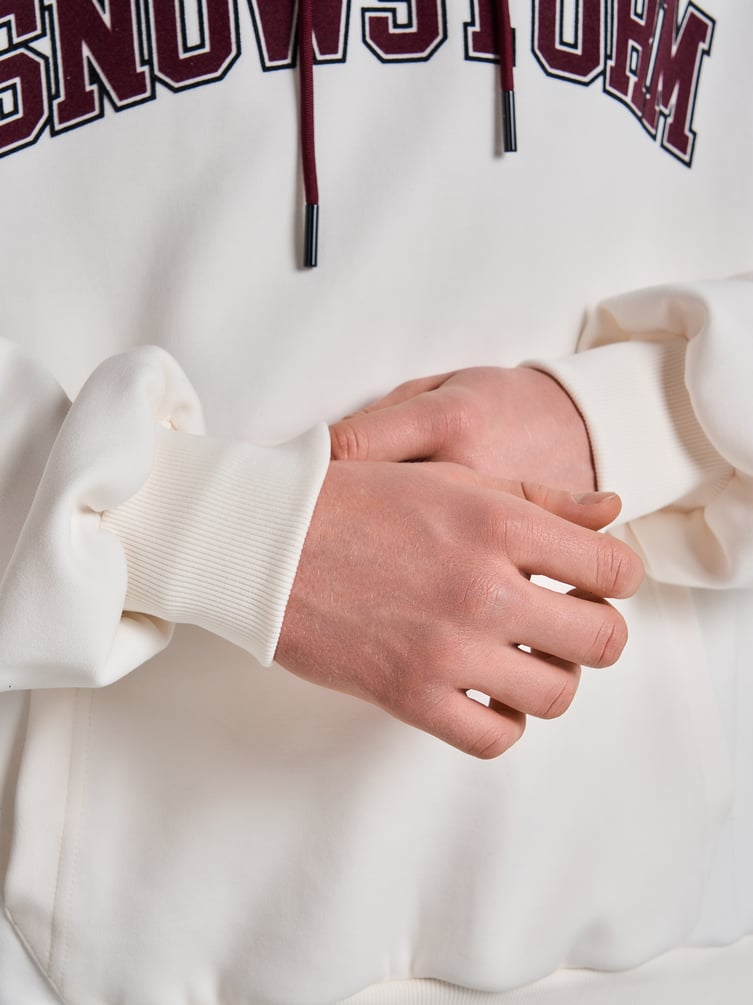 Худи с контрастным капюшоном и надписью