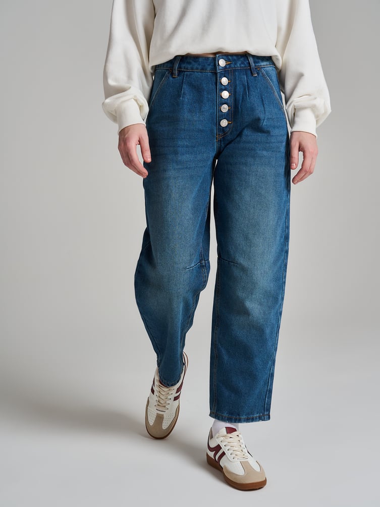 Джинсы широкие Balloon на пуговицах