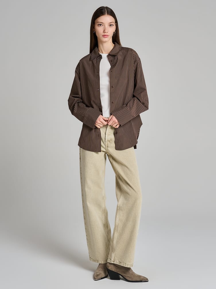 Удлиненная рубашка в полоску