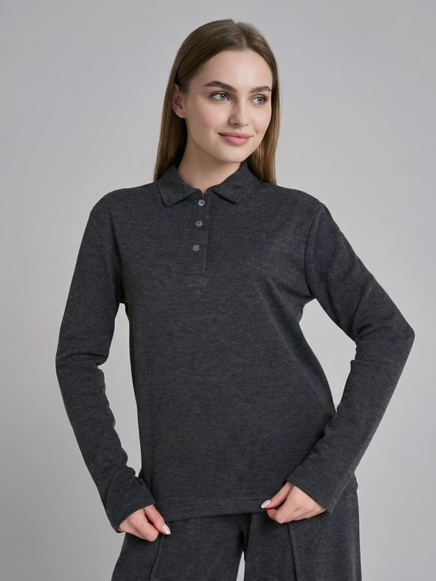 Свитшот поло без начеса