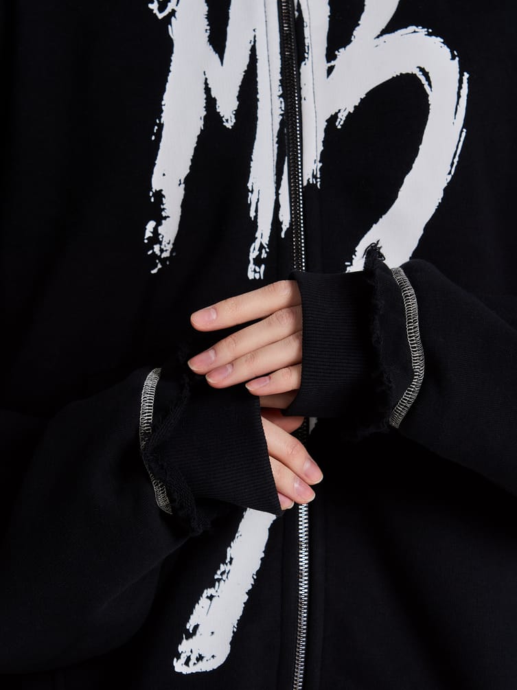 Толстовка с капюшоном и принтом Макс Борисов