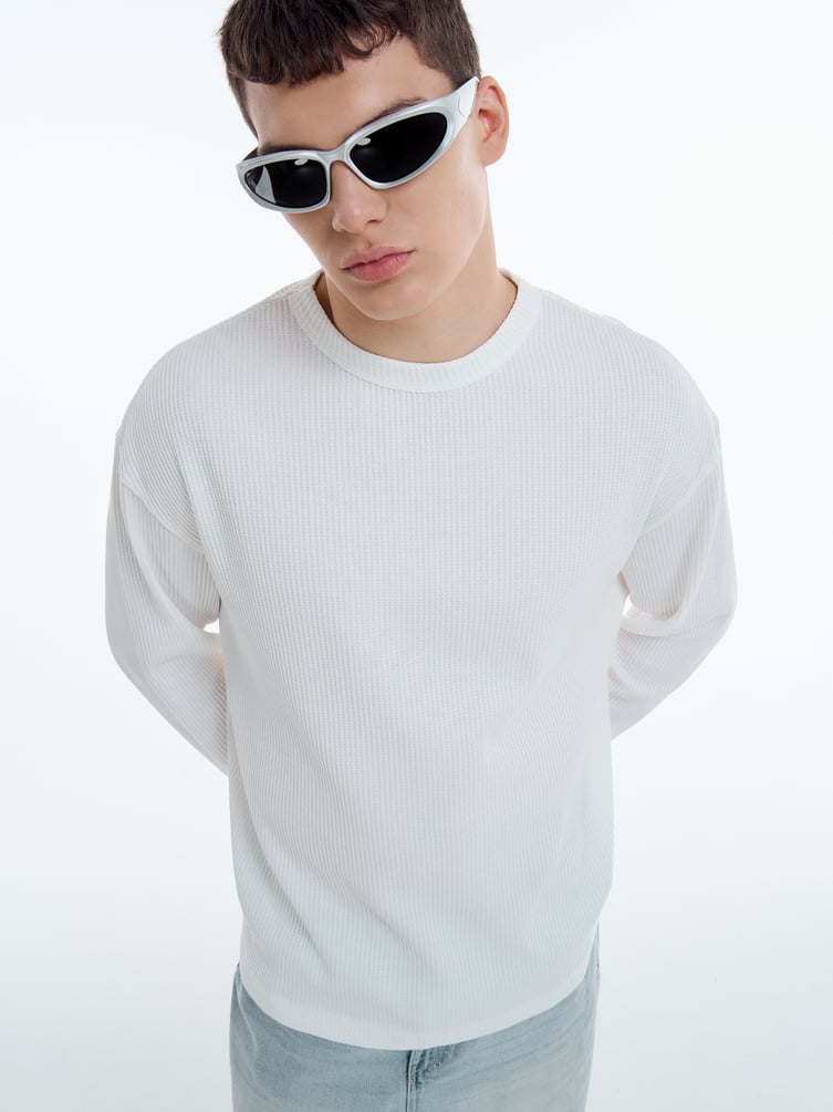 Лонгслив базовый вафельный