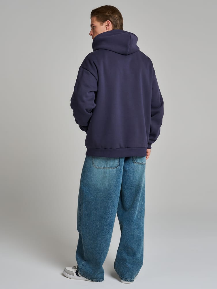 Худи оверсайз с капюшоном тёплое с начёсом