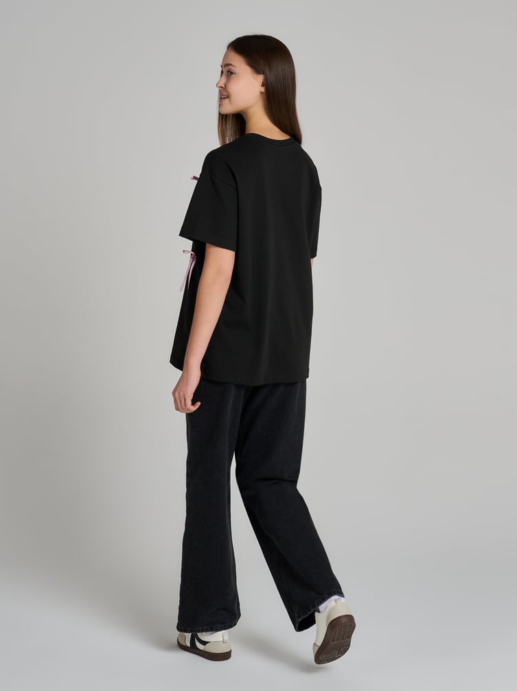 Футболка оверсайз с бантиками