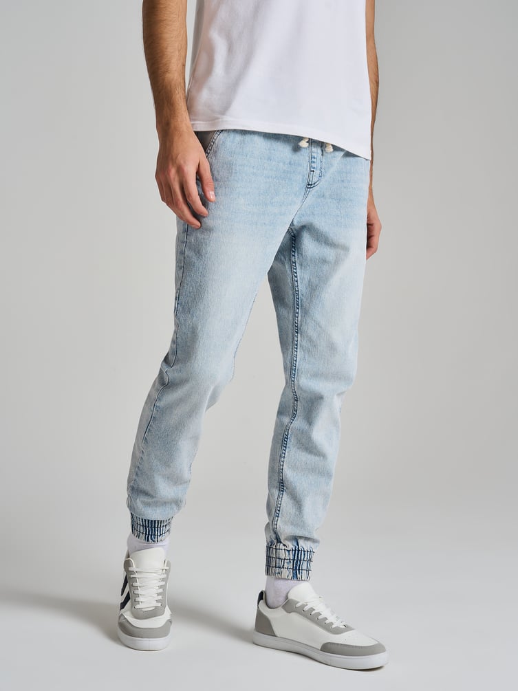 Джинсы джоггеры на резинке