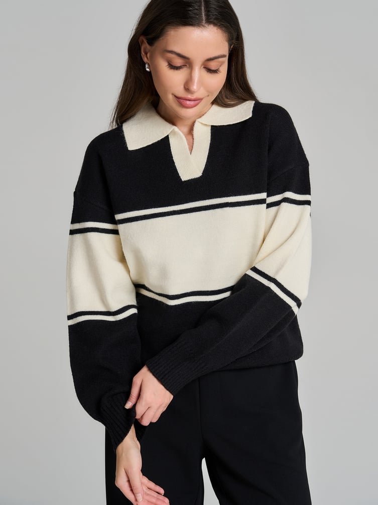 Свитер поло в плоску