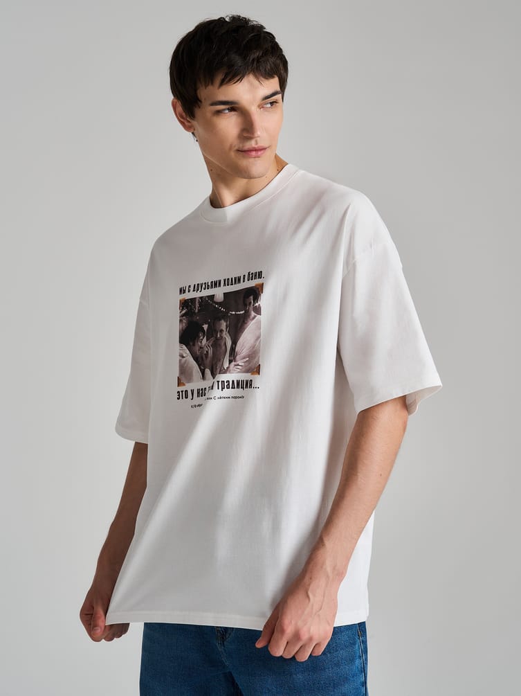 Футболка оверсайз с принтом Мосфильм