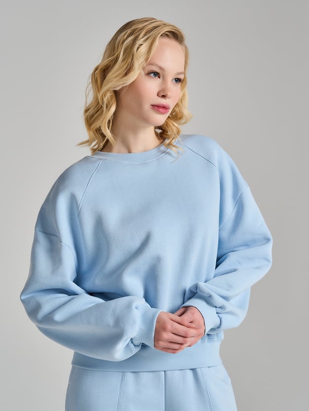 Укороченная толстовка тёплая с начёсом