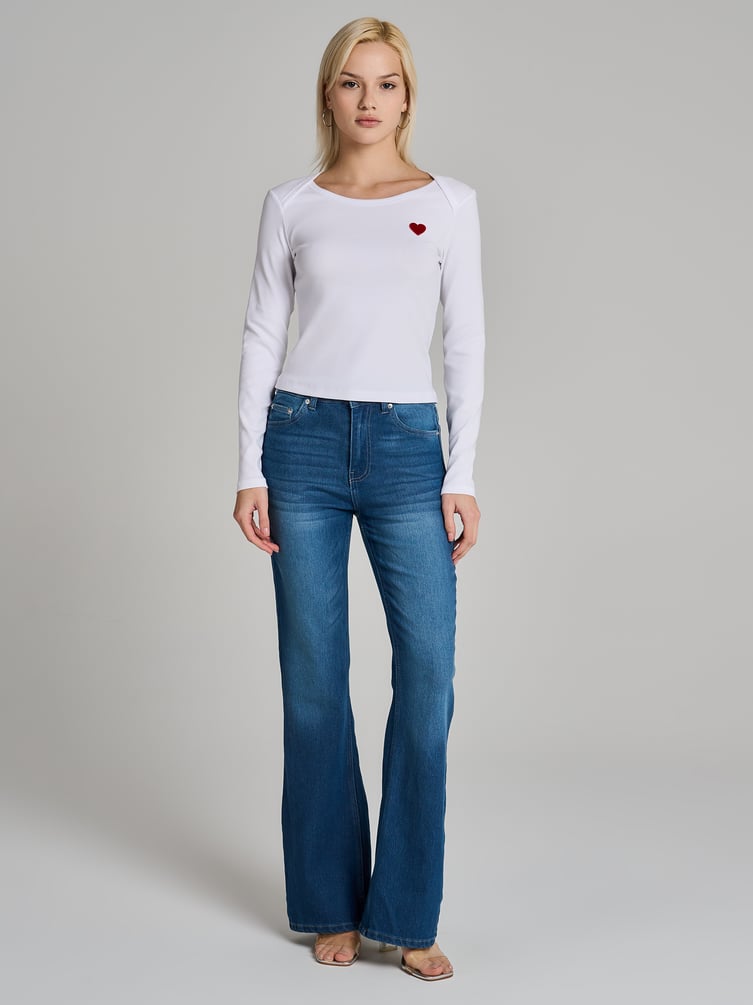 Лонгслив с нашивкой сердце