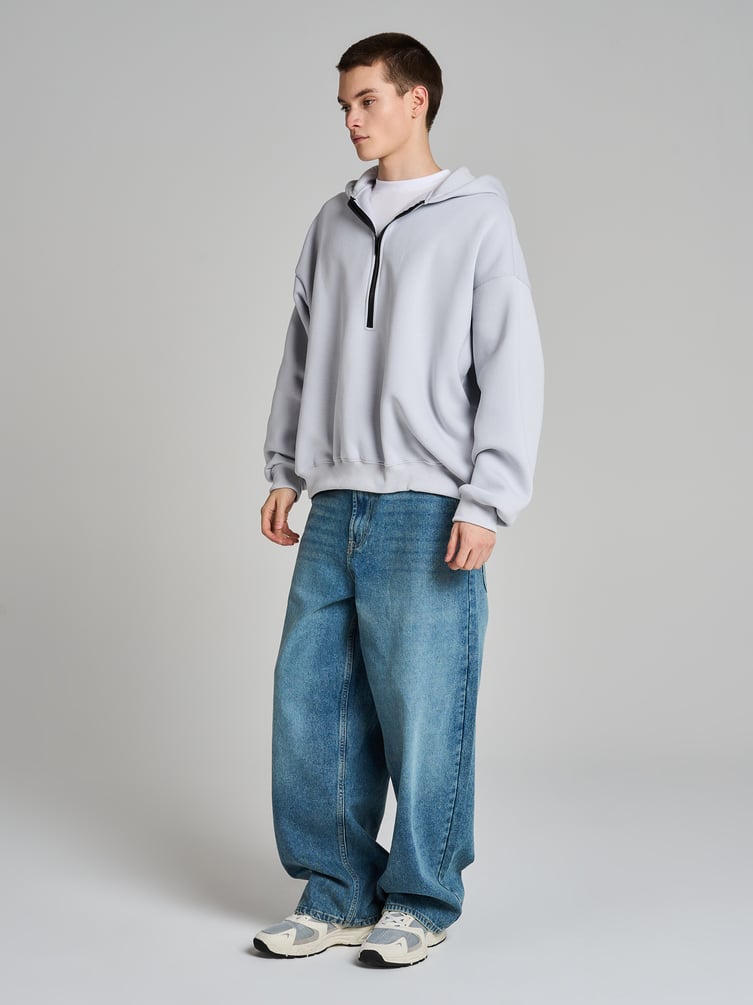 Теплая half zip толстовка с начесом