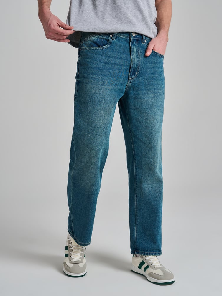 Джинсы багги зауженные