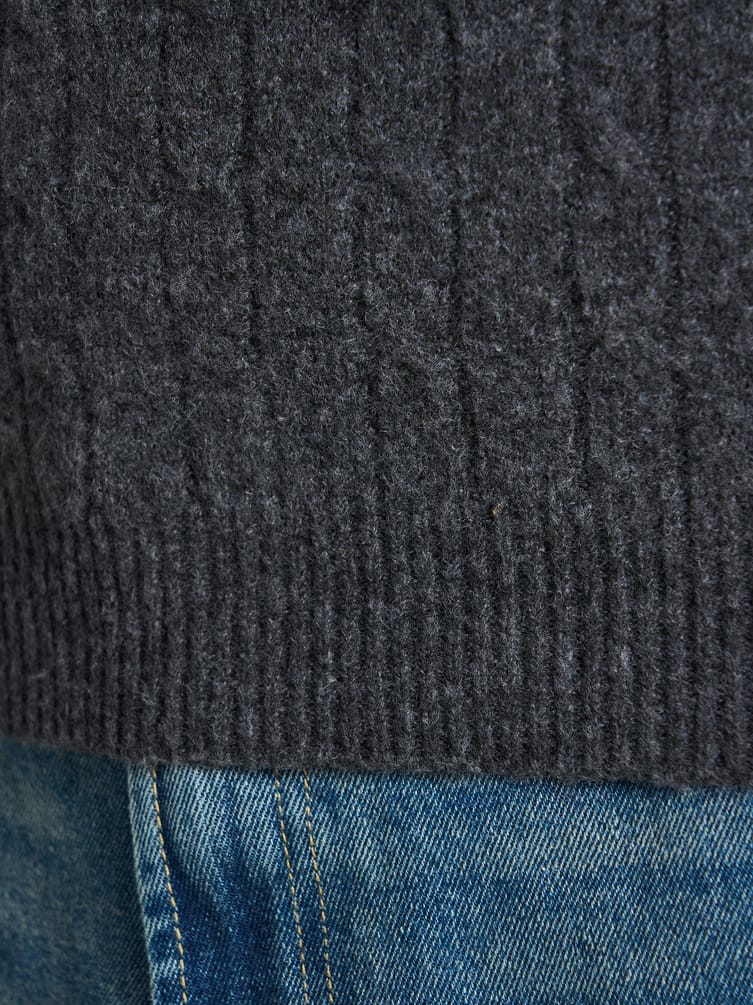 Свитер-поло вязаный с полузамком молния