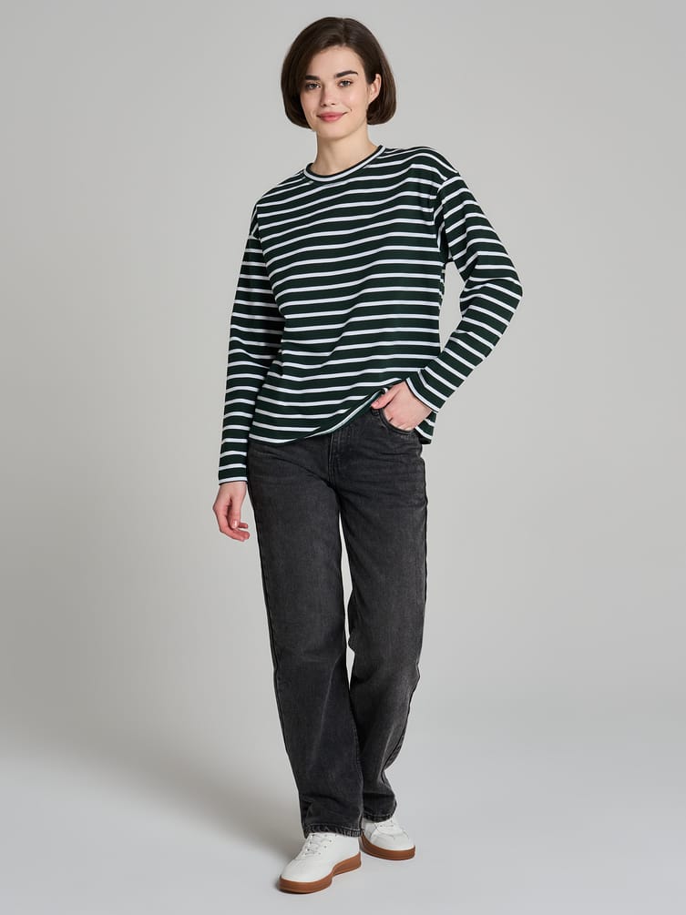 Полосатый лонгслив свободного кроя