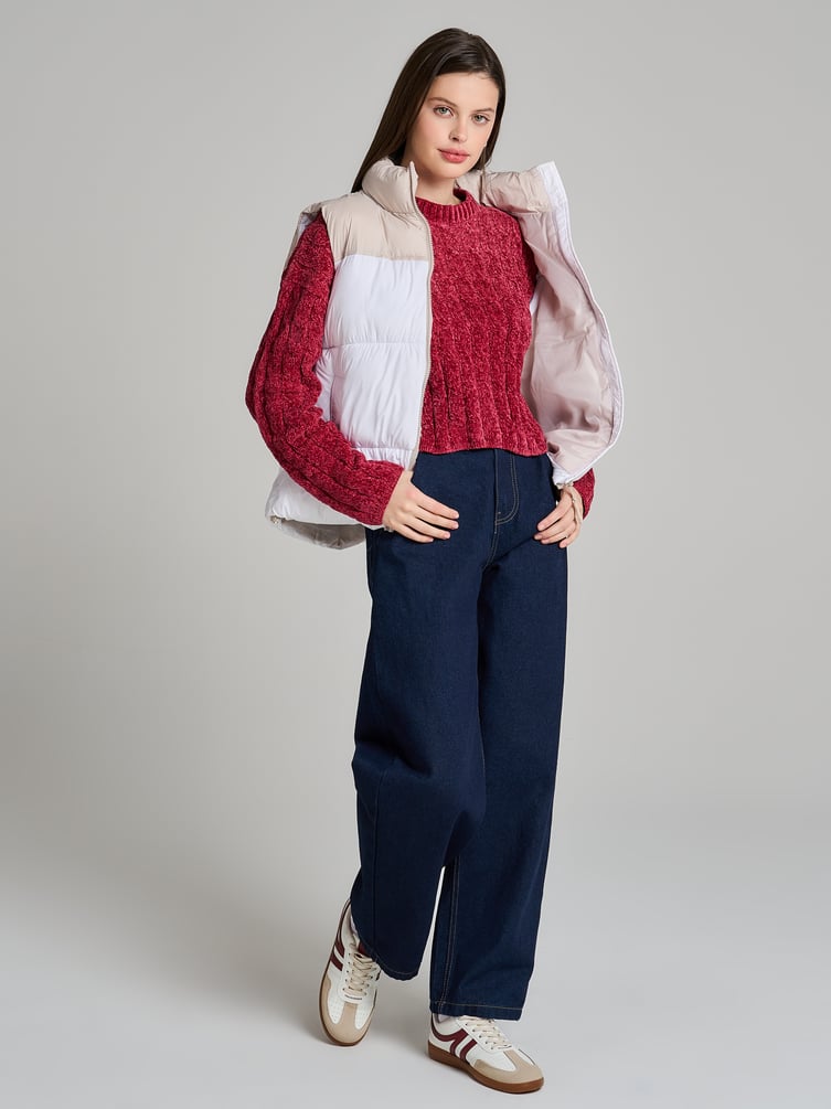 Джемпер трикотажный с косами