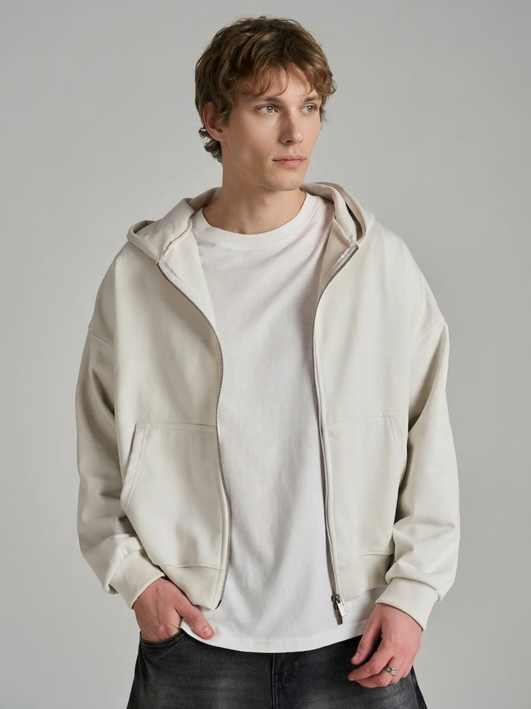 Зип худи с принтом льва на спине