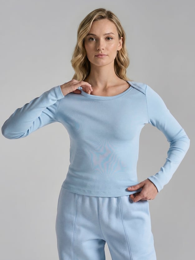 Лонгслив приталенный из хлопка