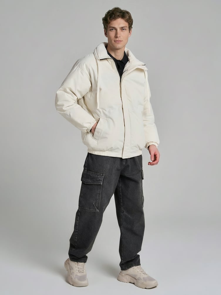 Куртка зимняя без капюшона на синтепоне