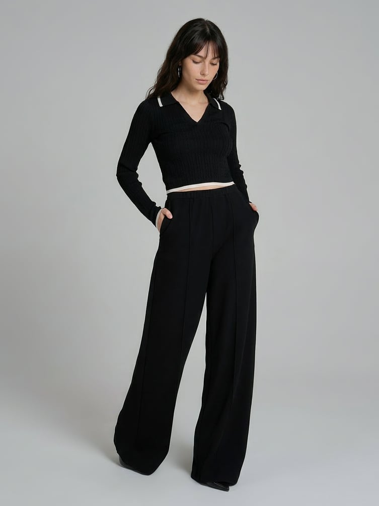 Пуловер трикотажный с косами