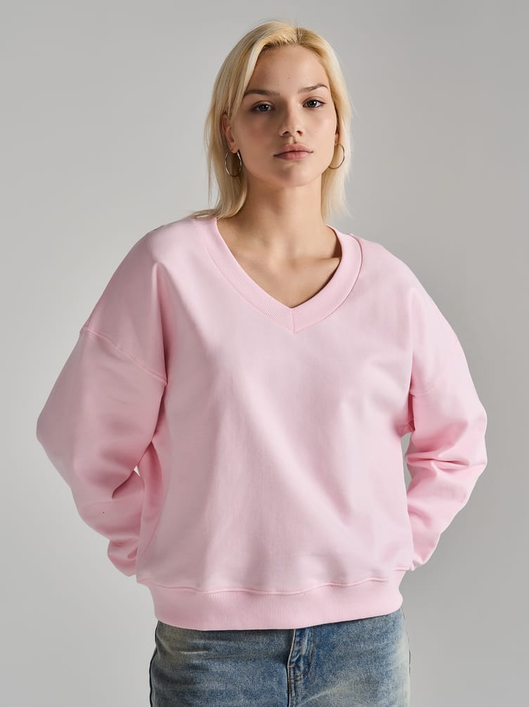 Свитшот с V-образным вырезом