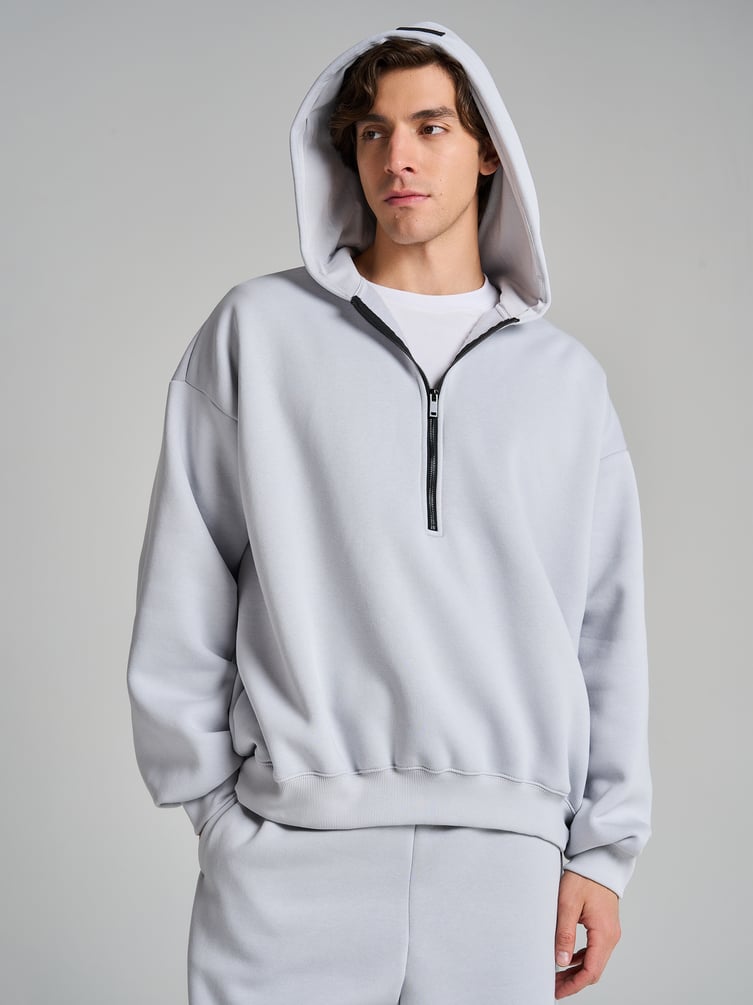 Теплая half zip толстовка с начесом