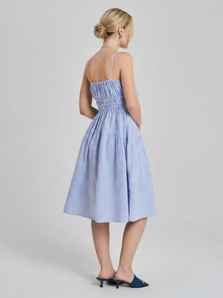 Сарафан полосатый с широкой юбкой