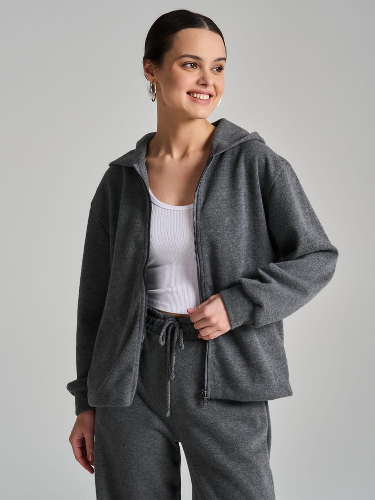 Толстовка с капюшоном трикотажная