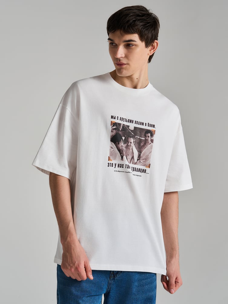 Футболка оверсайз с принтом Мосфильм