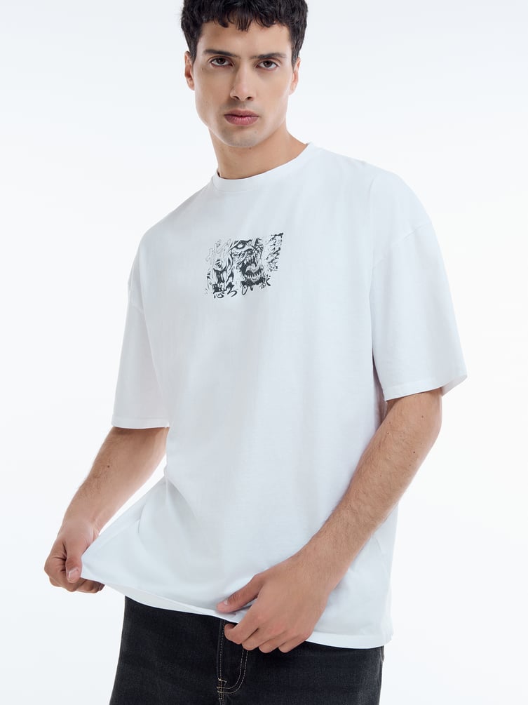 Футболка с принтом аниме монстра