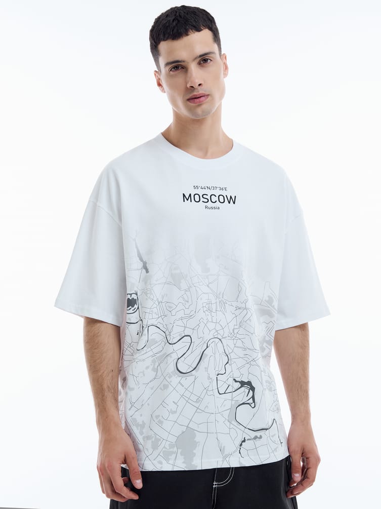 Футболка оверсайз с принтом Москва